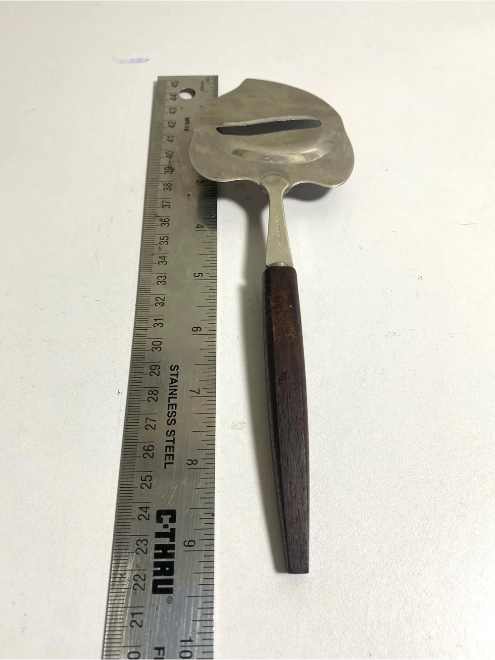 Vintage Japanese Stainless Steel Cheese Slicer Plane Dark Wood Handle